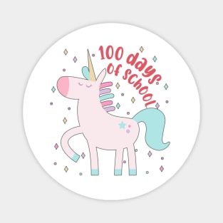 Happy 100 Days Of School Unicorn 100 Days Smarter Kids Tee Magnet